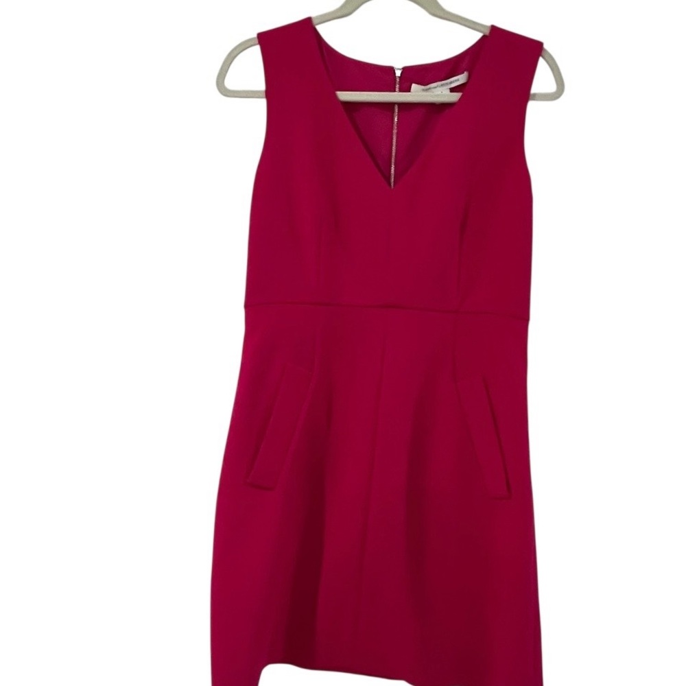 Diane Von Furstenberg Fuchsia Mini Dress size 6 cocktail DVF wedding